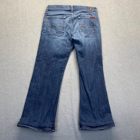 7 For All Mankind Jeans Mens Size 30 Blue Denim Pants Bootcut Western Rodeo - Picture 2 of 14
